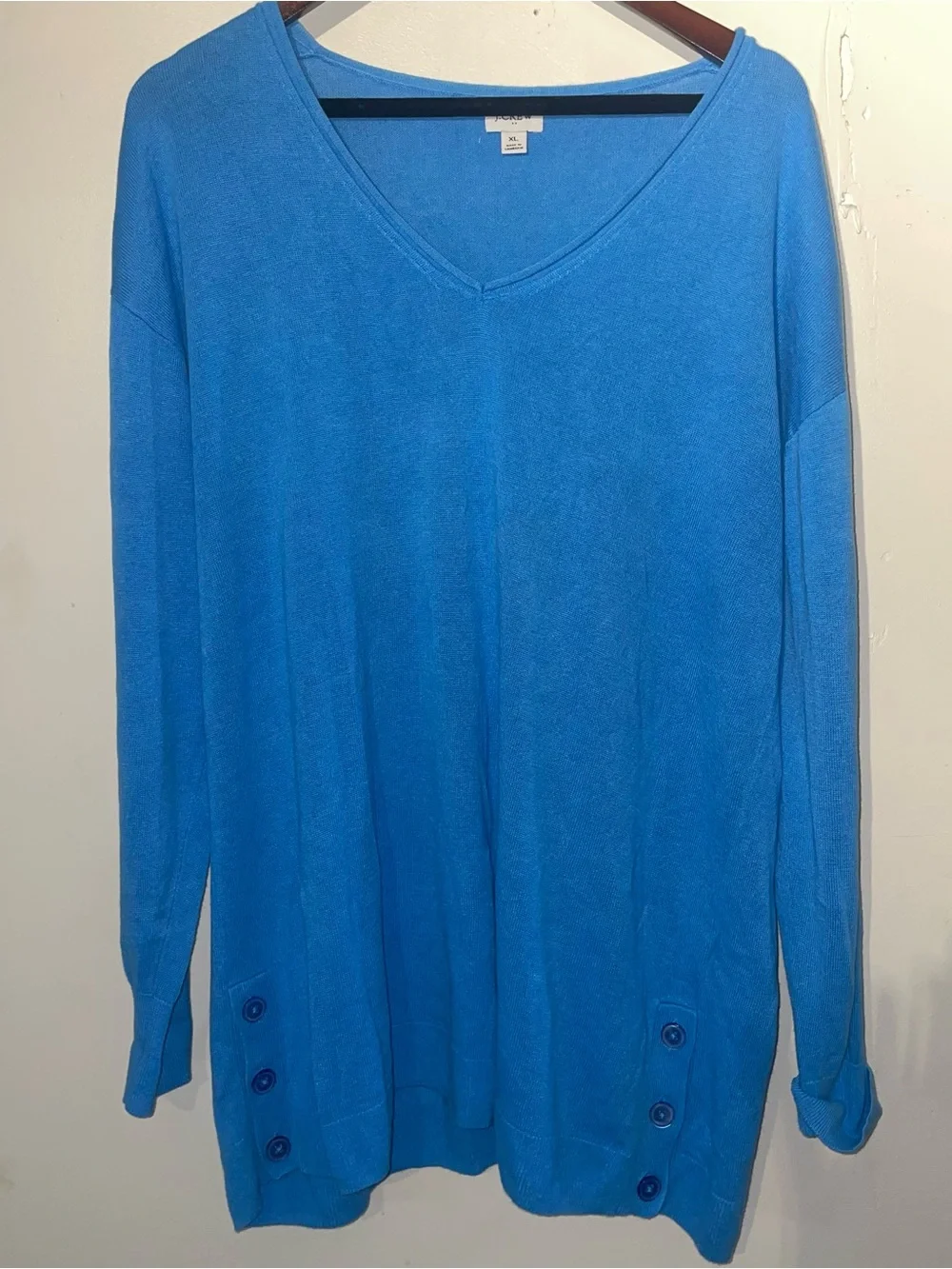 J. Crew 💮 linen coastal vneck beach sweater xl